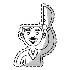 Businessman cartoon icon. Big idea creativity genius and imagination theme. Isolated design. Vector illustration