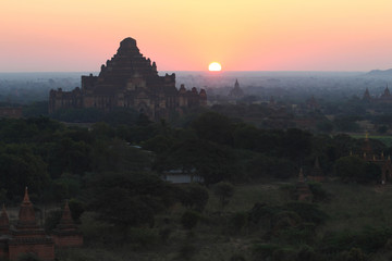 Sunrise behind the pagoda