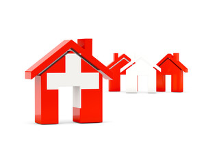 Flag of switzerland, home icon