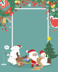 Obraz na płótnie Canvas Cute Christmas character with copyspace