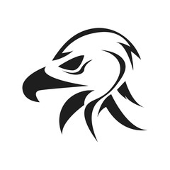 Eagle or Hawk Head Silhouette Logo
