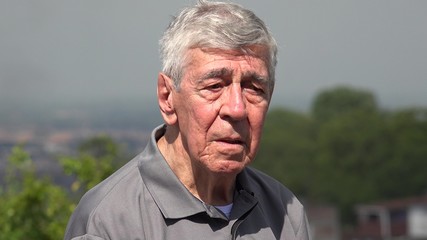 Confused Old Man Standing Up
