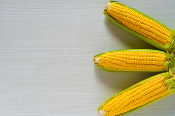 fresh corn and a billboard with a natural and simple design, please use with your needs