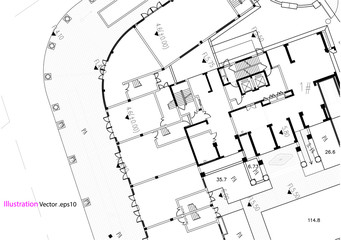 Architectural background, architectural plan, construction drawing, landscape