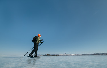 Norwegian hiking skates. An experimental tour skates for prolonged trips to the ice. Used in Russia.