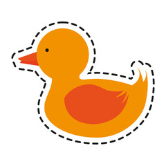 Duck toy icon. Childhood play game and object theme. Isolated design. Vector illustration