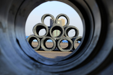 Many rib steel stacked together