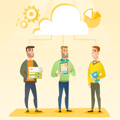 Businessmen and cloud computing technologies.