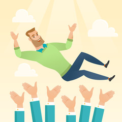 Successful businessman during celebration.