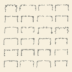 Set hand drawn line border.