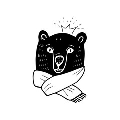 Bear in red sweater.