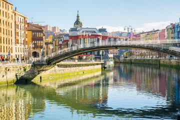 downtown bilbao on sunny day, spain