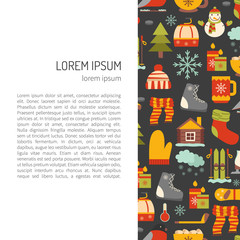 Obraz premium Vector winter cartoon background