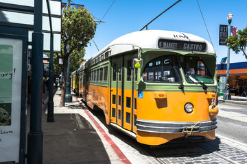 Fototapeta na wymiar Tram in San Francisco, California
