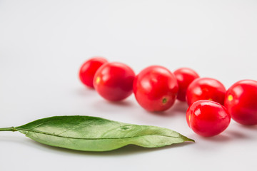 Detail Shot Of fresh fruits against white background.
