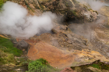 Eruption Bolshoy Big Geyser in Valley of Geysers.