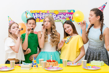 teenagers at a birthday party