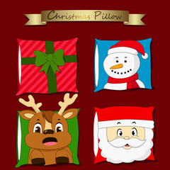 Colorful christmas pillows vector