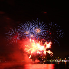 Beautiful colorful firework in a night sky