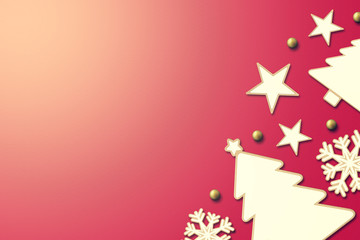merry christmas and happy new year with festive decoration, space for text
