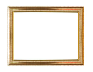 Vintage wooden frame isolated on white background