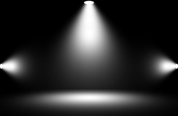 White spotlight stage show background.