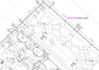 Architectural background, architectural plan, construction drawing landscape