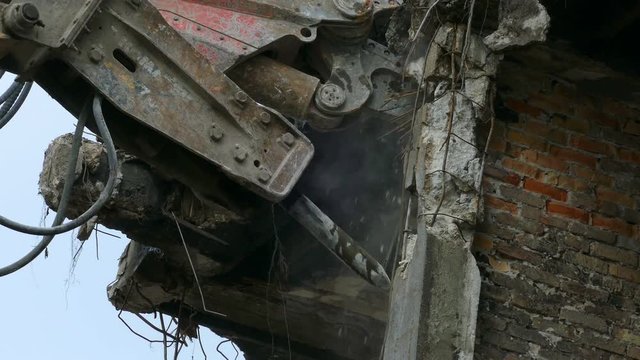 Demolition of buildings cleaning the field, on which place will be a new building