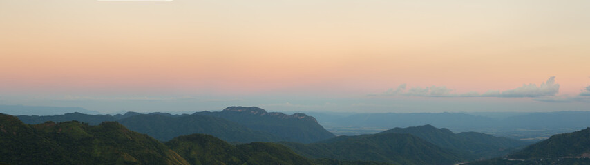 Fototapeta premium Khao Kho Mountain at sunset, Phetchabun Province, Thailand (pano