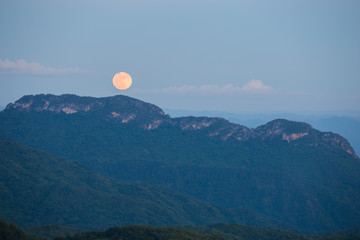 super full moon with mountain at Khao Kho, Thailand (14 November