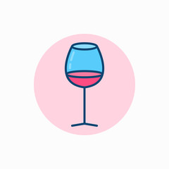 Glass of wine colorful icon