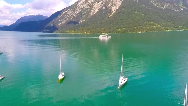 Bird view of lace Achensee at Tirol