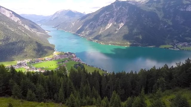 Bird view of lace Achensee at Tirol