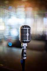 Microphone on an abstract background