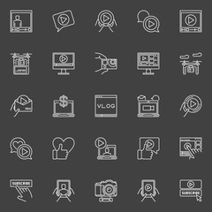 Video blogger icons set