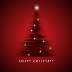 Weihnachtsbaum Tannenbaum Weihnachten - abstrakt - rot weiß - Merry Christmas - Vektor