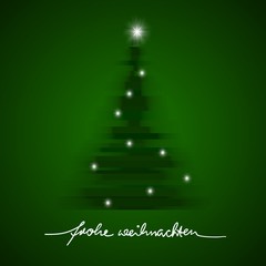 Weihnachtsbaum Tannenbaum Weihnachten - abstrakt grün weiß mit Schriftzug frohe Weihnachten