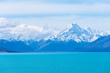 Aoraki/Mt Cook view form Lake Pukaki, New Zealand - obrazy, fototapety, plakaty