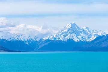 Crédence de cuisine en verre imprimé Aoraki/Mount Cook Aoraki/Mt Cook view form Lake Pukaki, New Zealand