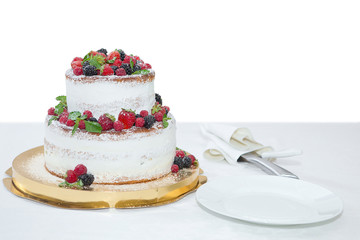 Obraz na płótnie Canvas Wedding Cake with Berries