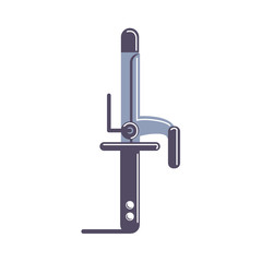 Isolated curling iron on white background. Device for curling hair.