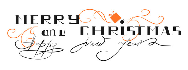 Merry Christmas poster. Beautiful lettering art for decoration.