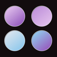 Circle frame in purple and blue color tone design on black background | business label elements as modern art
