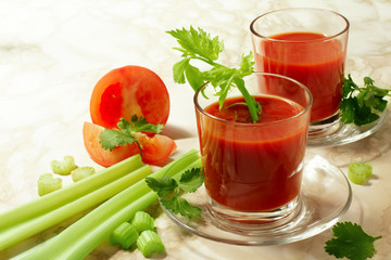 Tomato juice with celery