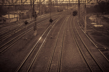 Fototapeta na wymiar Railway Track at Train Station