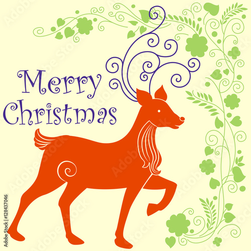 &quot;Reindeer for Merry Christmas Holiday celebration background&quot; Stock