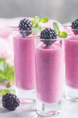 Fototapeta na wymiar Delicious blackberry smoothie 