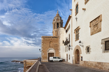 Fototapeta na wymiar Seaside Town of Sitges in Spain