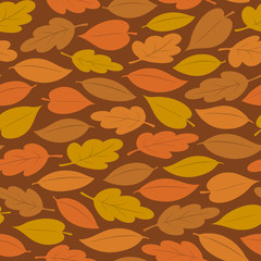Fototapeta na wymiar Seamless pattern of colorful autumn leaves
