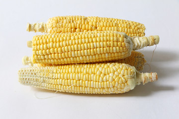 Selective focus fresh raw corn